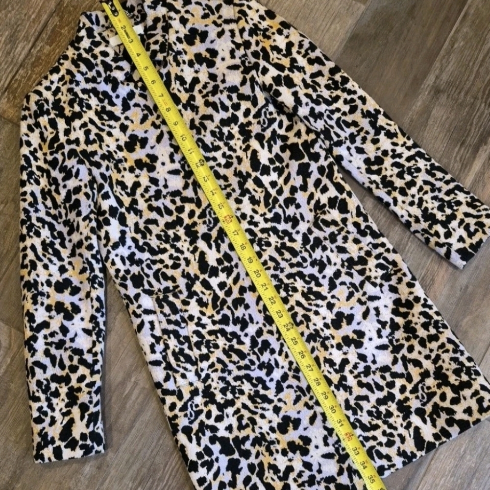 0/2 H&M Animal Print Open-Front Long Sleeve Fully Lined Coat w/ Pockets - Picture 14 of 14